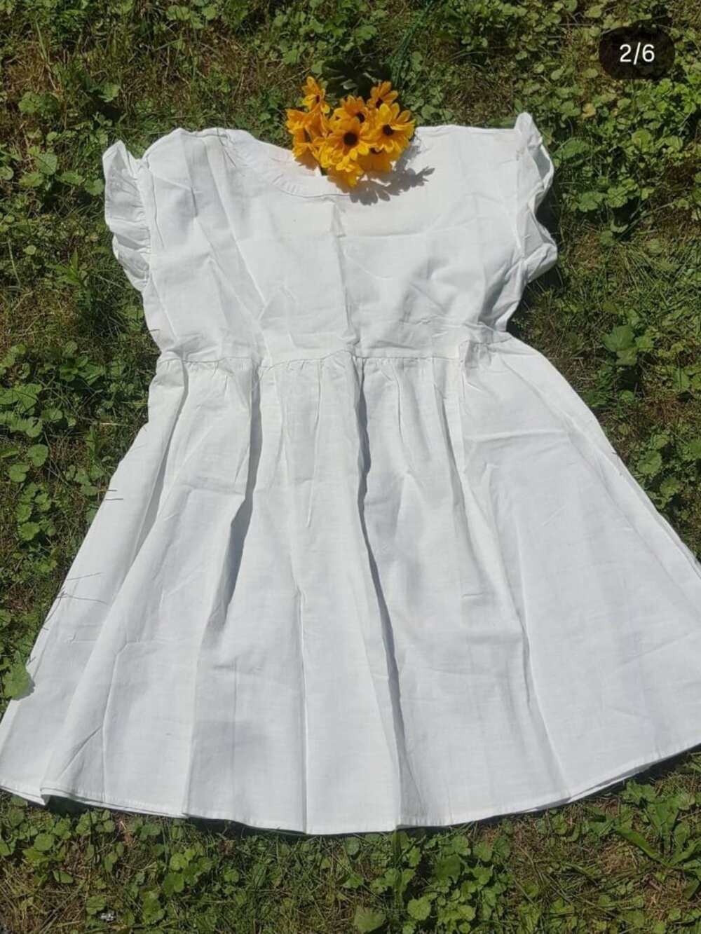 Adorable little white boho babydoll dress. Size L/Xl